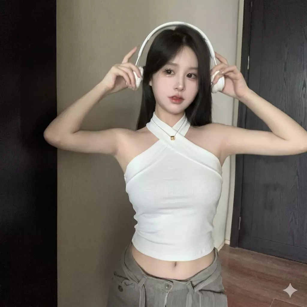Áo Yếm Nữ Cổ Chéo Chất Montoghi Tôn Dáng
