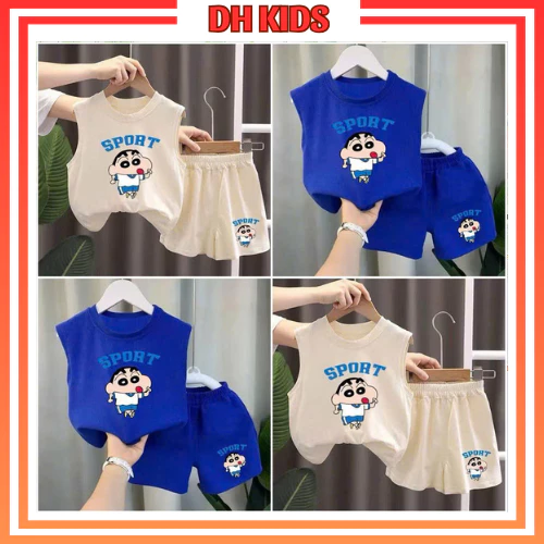 [B23] - Set bộ ba lỗ, bộ sát nách kushin chất cotton mềm mịn mát mẻ cho bé -  DH KIDS