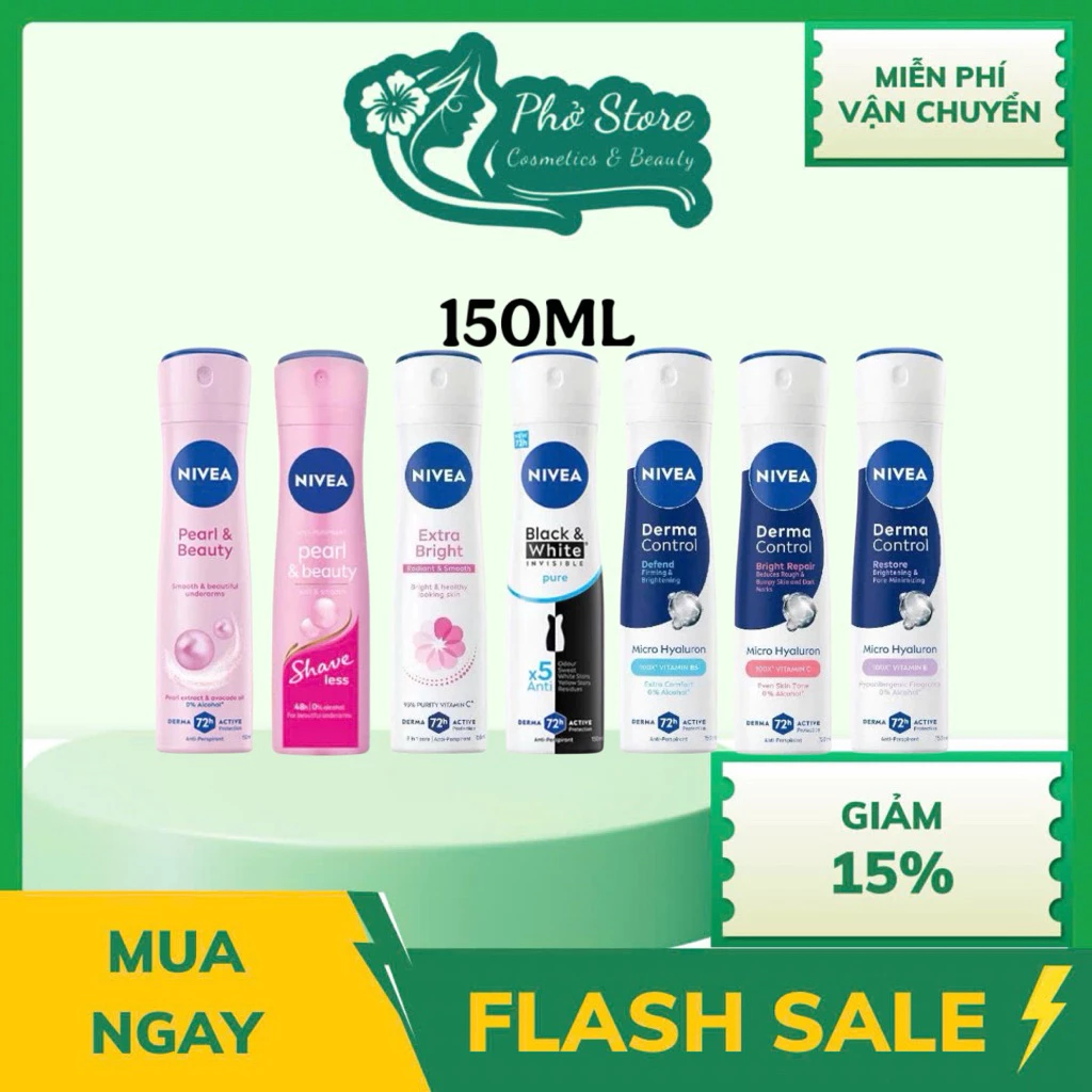 XỊT NGĂN MÙI NIVEA NỮ 150ml ( Hàng Chính Hãng )