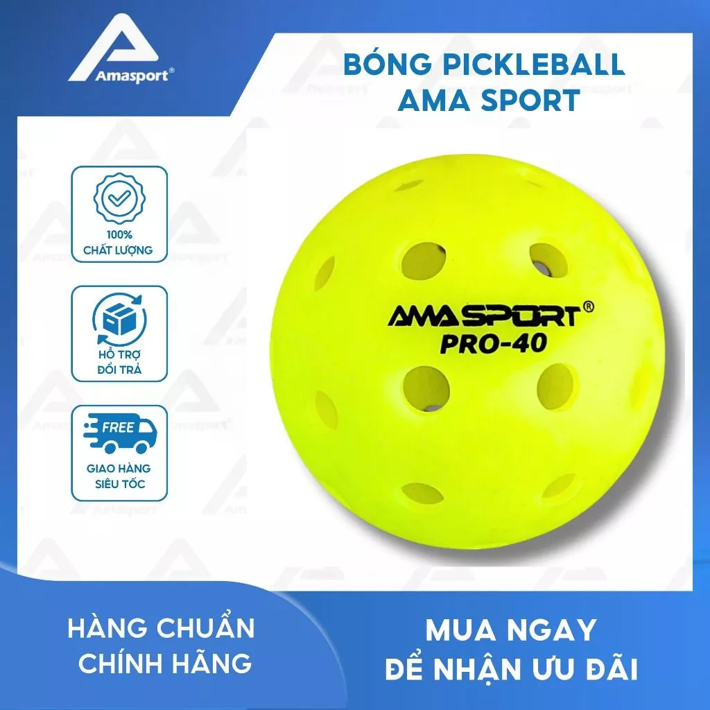 Bóng pickleball chính hãng AMA SPORT đạt tiêu chuẩn phù hợp giải đấu chuyên nghiệp