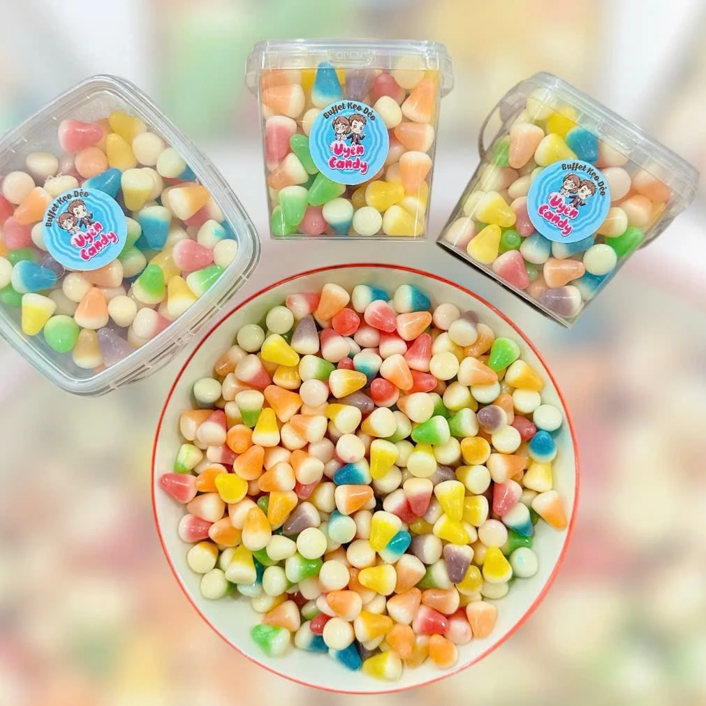 Kẹo Dẻo Bi Kim Cương, Mix Nhiều Vị Trái, Vị Chua Ngọt Tự Nhiên, Thơm Ngon, Kẹo Mix Sẵn Nhiều Màu