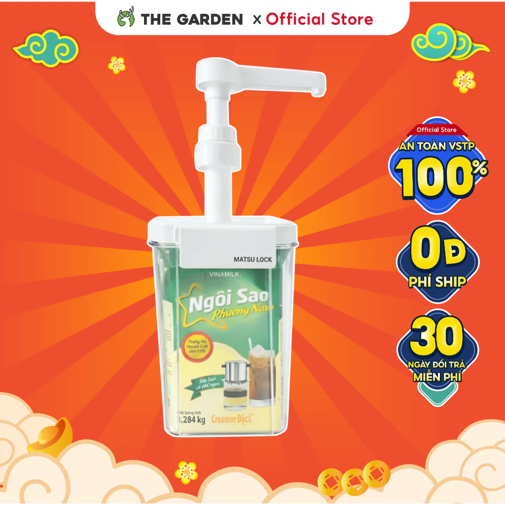 Hộp Thực Phẩm Khô THE GARDEN IWGT x MATSU LOCK, Hộp Đựng Sữa Đặc Ngôi Sao Vòi Nhấn 10ml