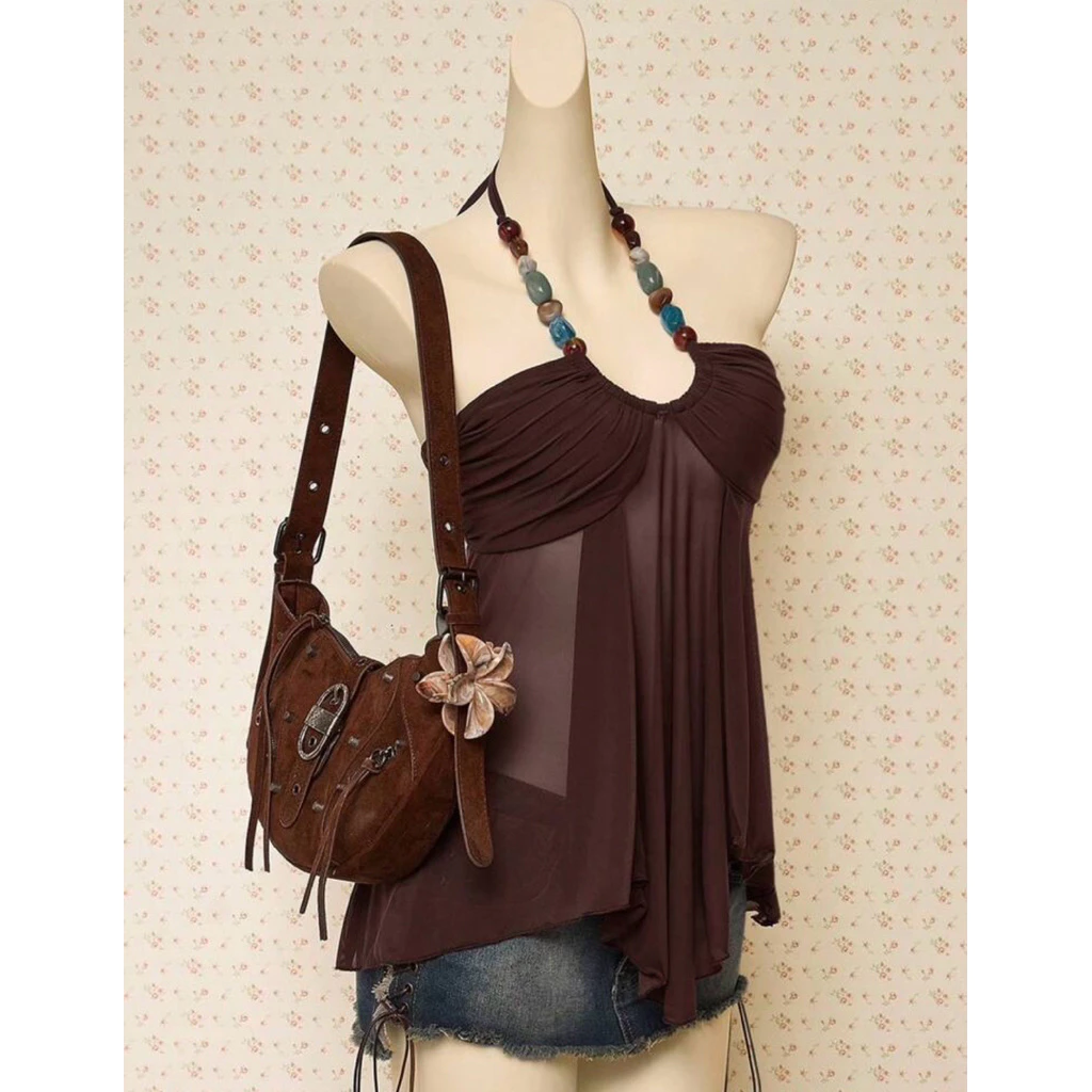 [Order] Áo Kiểu Cổ Yếm Phối Hạt Phù Hợp Mùa Hè, Đi Biển.