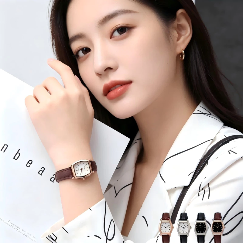 Đồng Hồ Nữ Mặt Nhỏ Dây Da Phong Cách Vintage, Thiết Kế Tinh Xảo Xinh Xắn, Dễ Dàng Phối Đồ