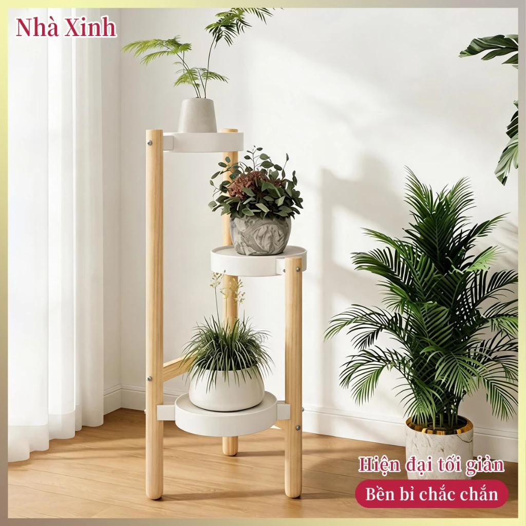 Kệ cây cảnh sắt nhiều tầng đứng sàn trang trí trong nhà phòng khách ban công dùng để đặt sen đá trầu bà