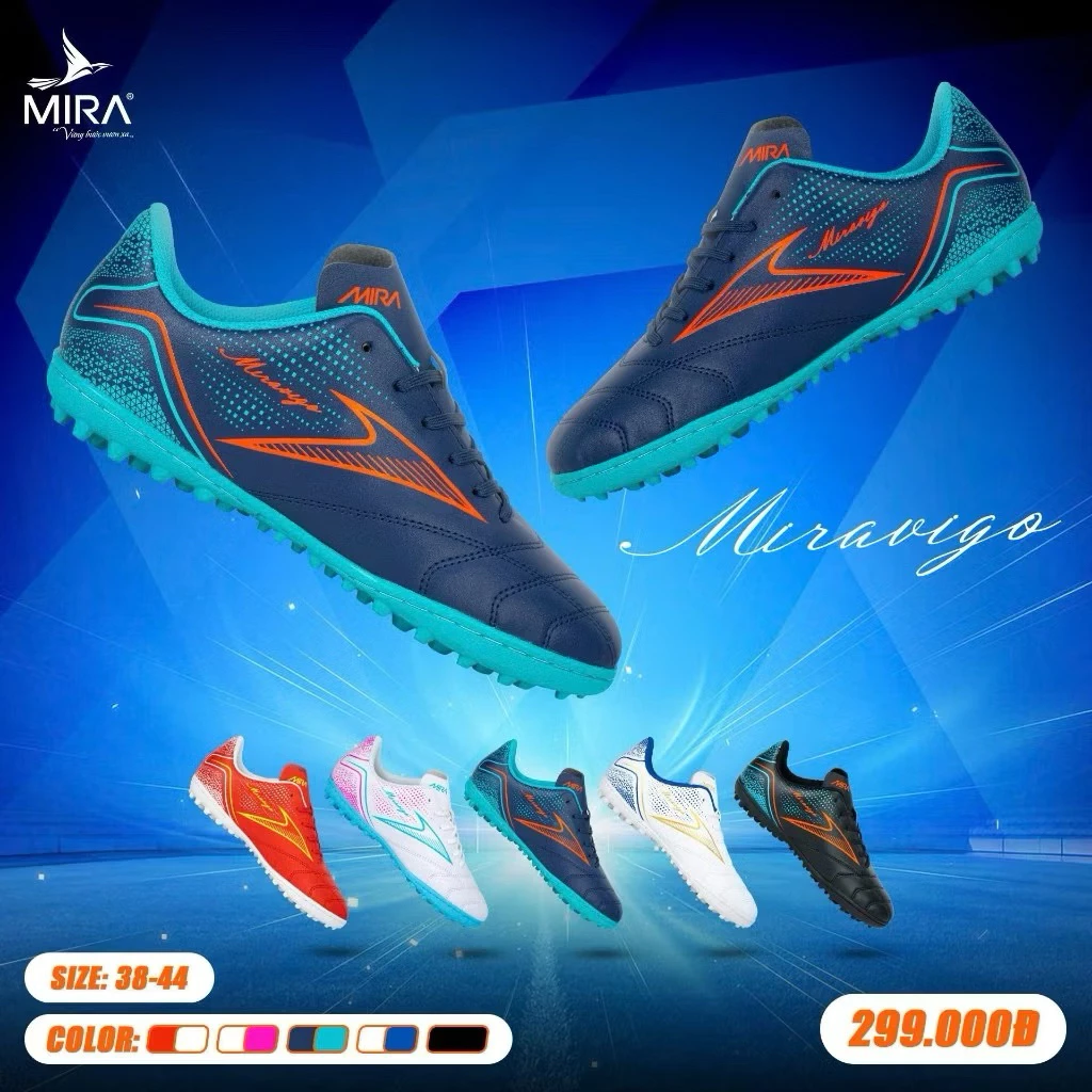 Giày đá bóng, giày đá banh Mira Vigo đế TF sân cỏ nhân tạo size 33-43