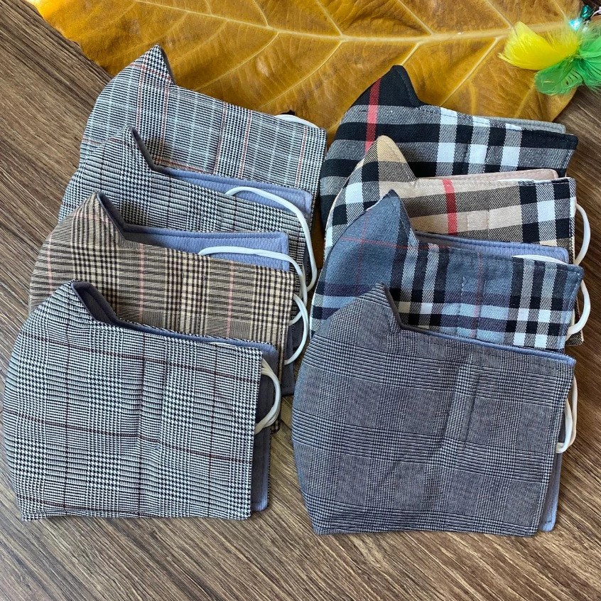 Khẩu trang chống nắng bằng vải 3 lớp có thể che tai, size lớn, tái sử dụng nhiều màu