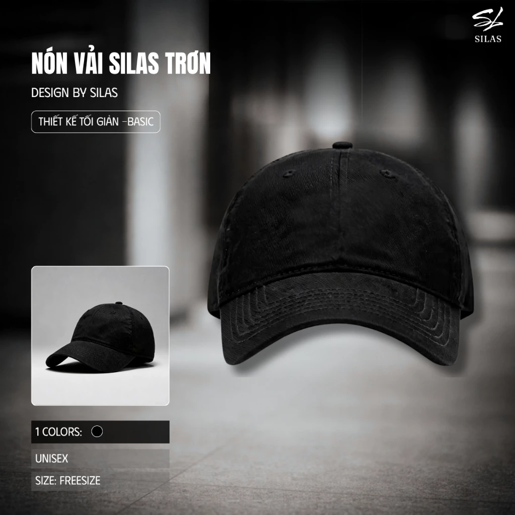 Nón Vải Luỡi Trai Silas Trơn Nam Nữ Chất Kaki