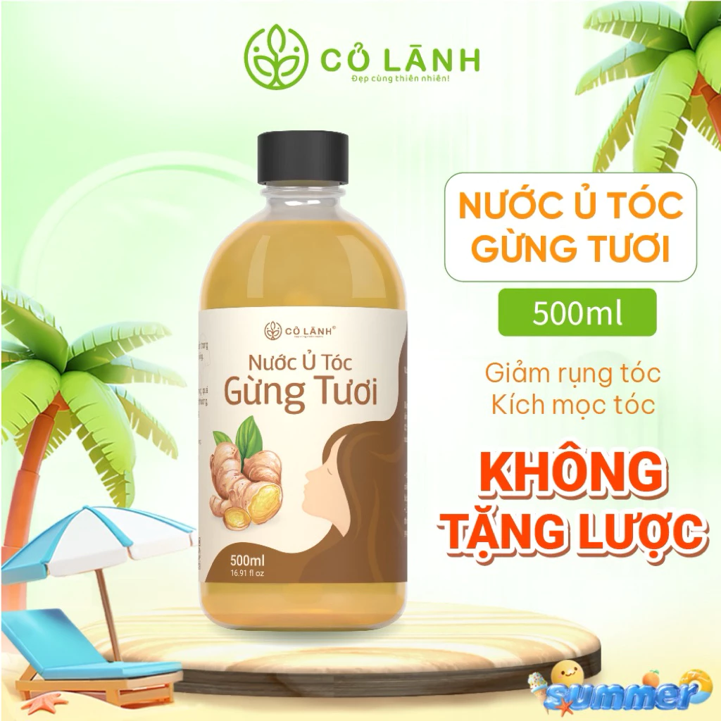 Nước Ủ Gừng Tươi Cỏ Lành - Kích Mọc Tóc - Giảm Rụng Tóc