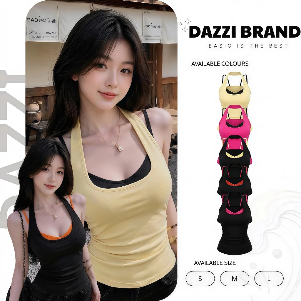 [KÈM MÚT] Áo yếm phối 2 dây form ôm dáng chất cotton DAZZI Women A086