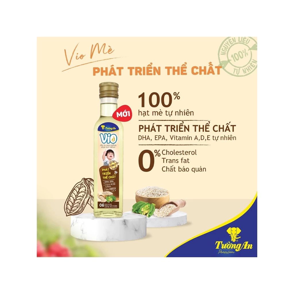 [FBS] Dầu ăn dinh dưỡng cho bé Tường An Vio Mè chai 250ml