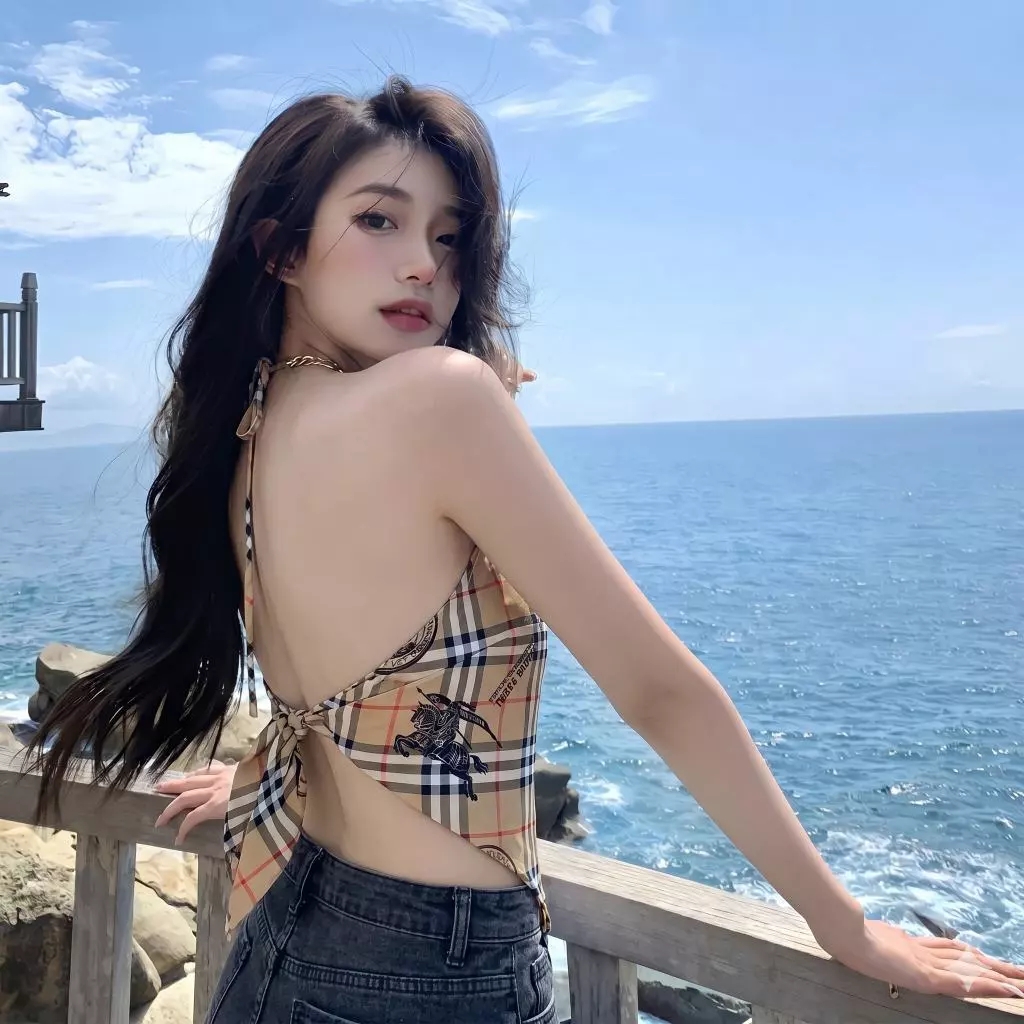 Áo Yếm Lụa Nữ Hở Lưng Nơ Sau Ôm Dáng Sexy
