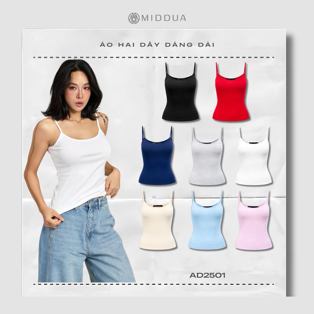 [ẢNH THẬT ĐỘC QUYỀN MIDDUA] AD2501 Áo hai dây dáng dài