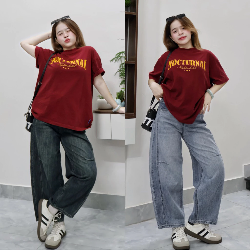 Quần baggy jean thụng QC , Dáng nấm . Jean ko giãn . Ống 27cm . Đủ Size S/M/L ( B2 - Quần ống thụng (baggy) 2359