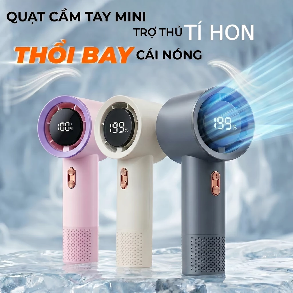 Quạt Mini Cầm Tay Gió Mạnh Pin Bền T13