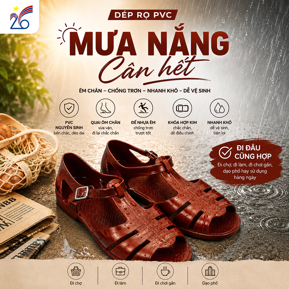 Dép rọ quai hậu nhựa pvc công ty cp 26