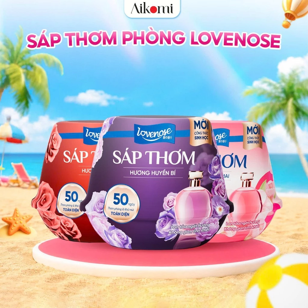 Sáp Thơm Phòng Lovenose Lan Tỏa Hương Thơm Ngát 50 Ngày, Khử Mùi Toàn Diện Cho Mọi Không Gian Sống 230g