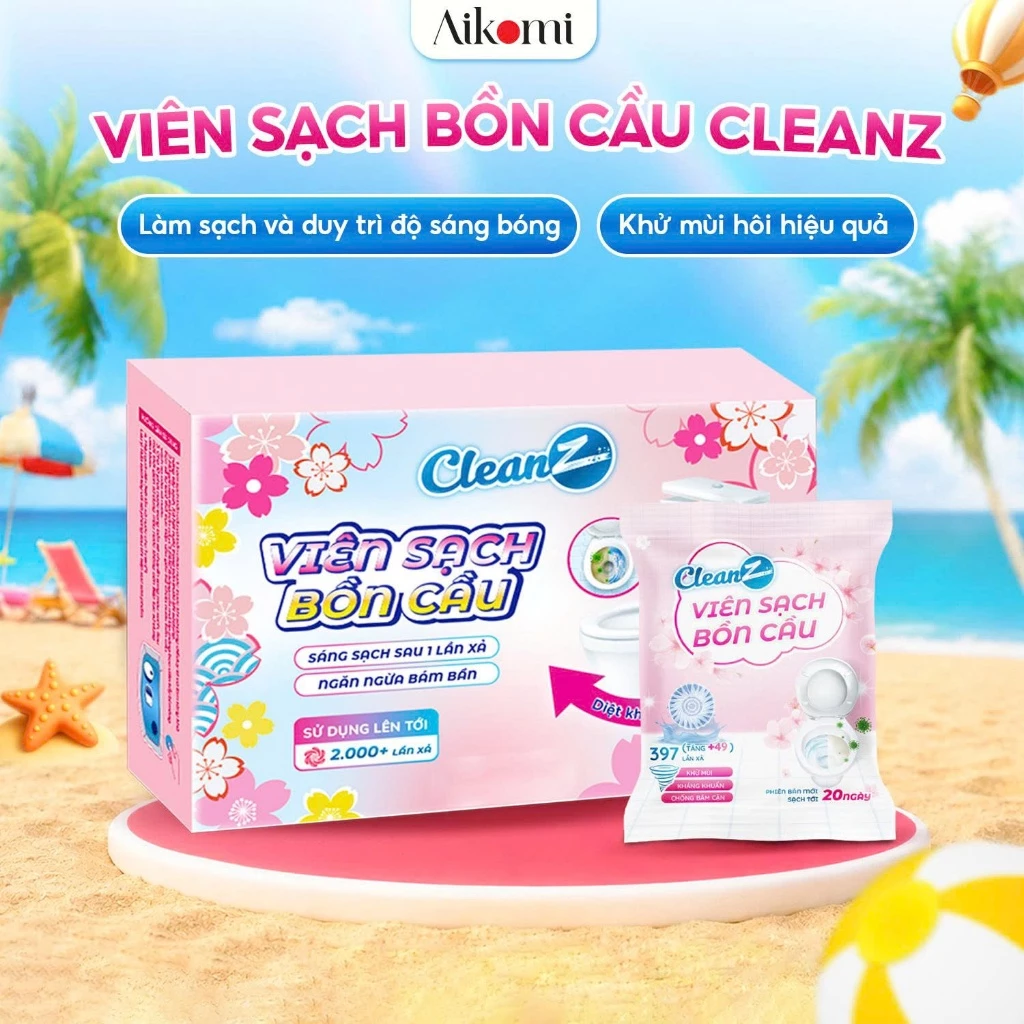 Viên thả bồn cầu CleanZ viên sạch bồn cầu khử mùi chai tẩy bồn cầu thế hệ mới tẩy sạch mảng bám, diệt vi khuẩn toilet