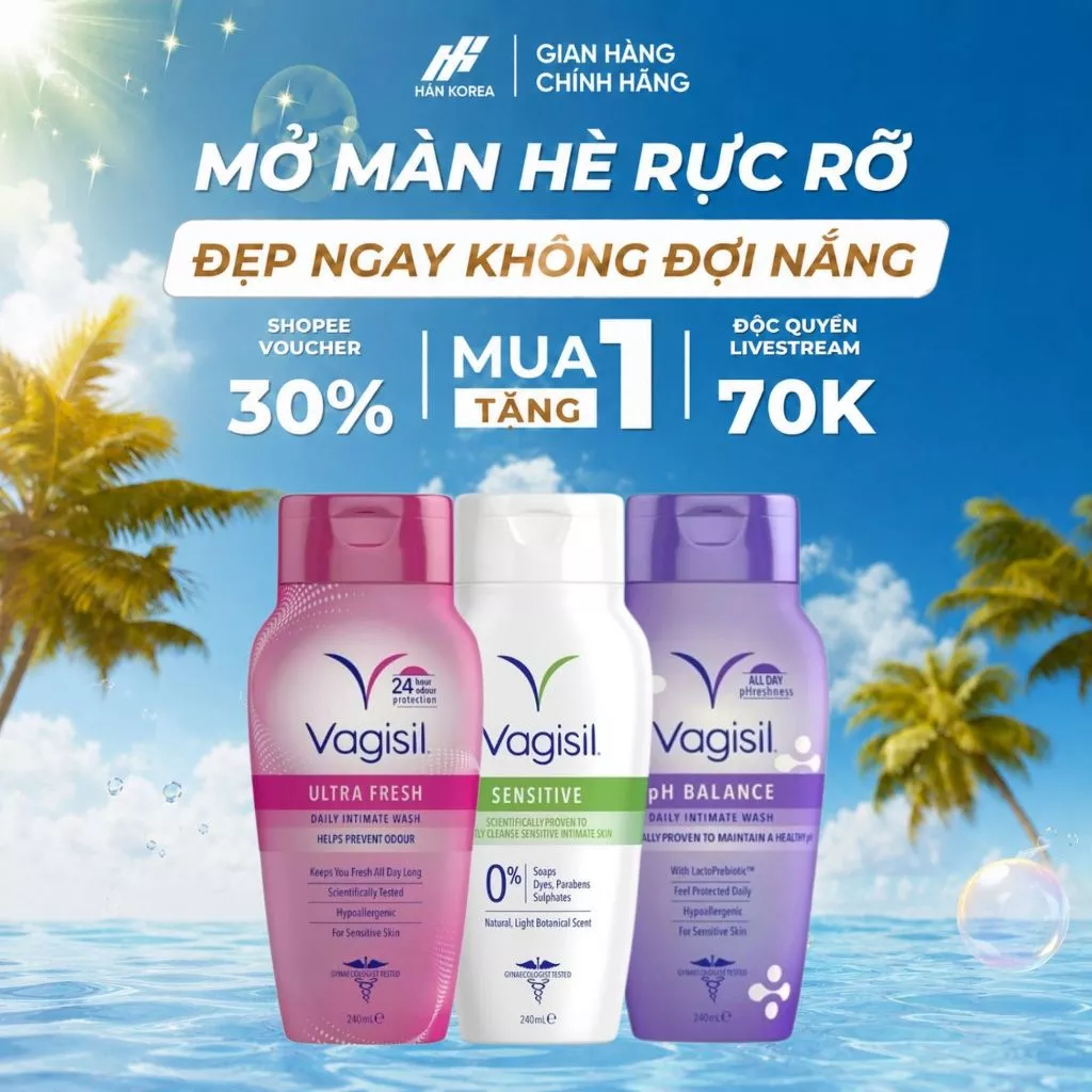 Dung Dịch Vệ Sinh Phụ Nữ Cân Bằng pH Vagisil 240ml, Làm Sạch Dịu Nhẹ, Khử Mùi Hằng Ngày – C438