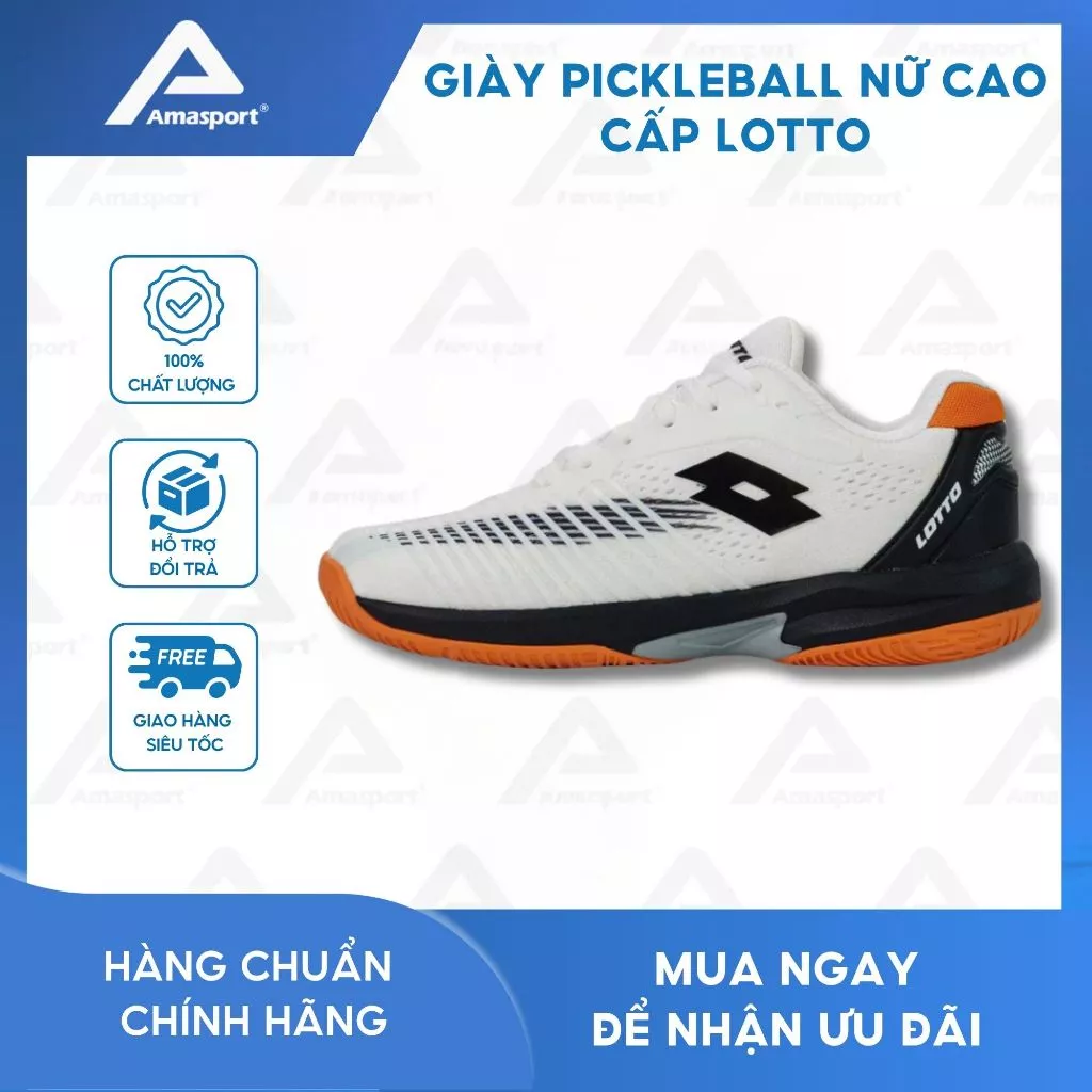 Giày pickleball nữ cao cấp LOTTO xanh lá đế giày siêu nhẹ là sự kết hợp của PHYLON Rubber và TPU cho độ bền cao