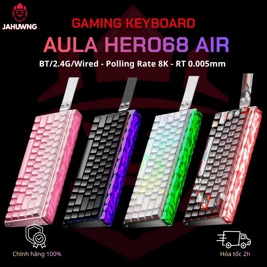 [Chính Hãng] Bàn Phím Cơ HE Không Dây AULA HERO68 AIR - 3 Mode - Polling Rate 8K - Rappid Trigger