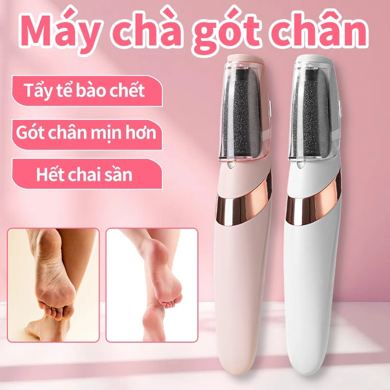 Máy chà gót chân sạc điện 2 đầu mài | Dụng cụ tẩy da chết, trị vết chai sần tại nhà