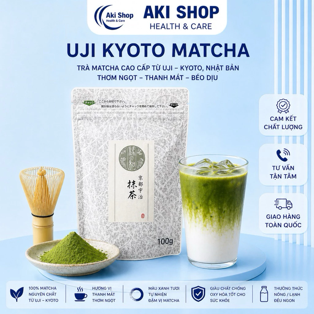 Bột Trà Matcha Maruyama Uji Matcha Nguyên Chất Kyoto Nhật Bản