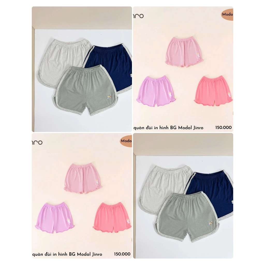 [Jinro/Chính Hãng] Set 3 quần cộc Jinro cho bé gái size từ 9 tháng đến 4 tuổi
