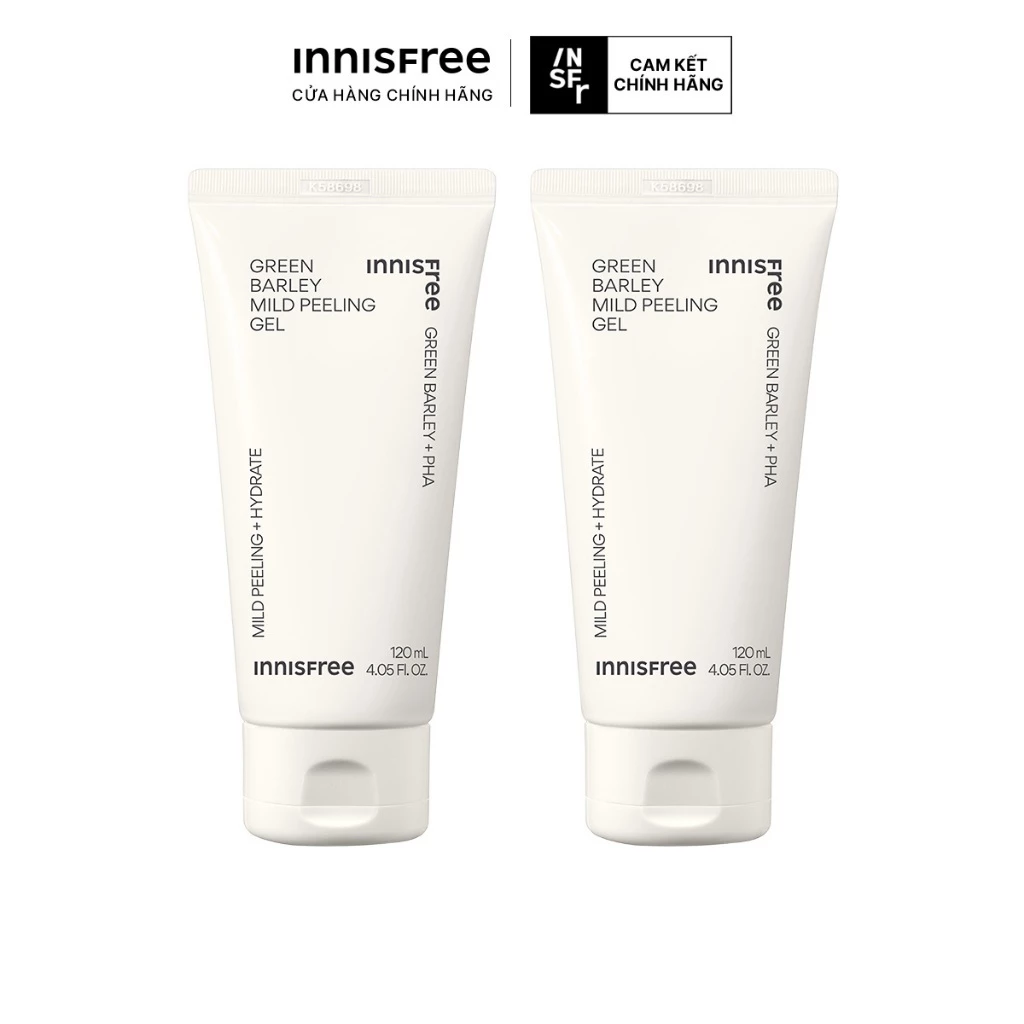 INNISFREE x KOL Bộ 2 Gel tẩy tế bào da chết từ lúa mạch xanh innisfree Green Barley Mild Peeling Gel 120mlx2