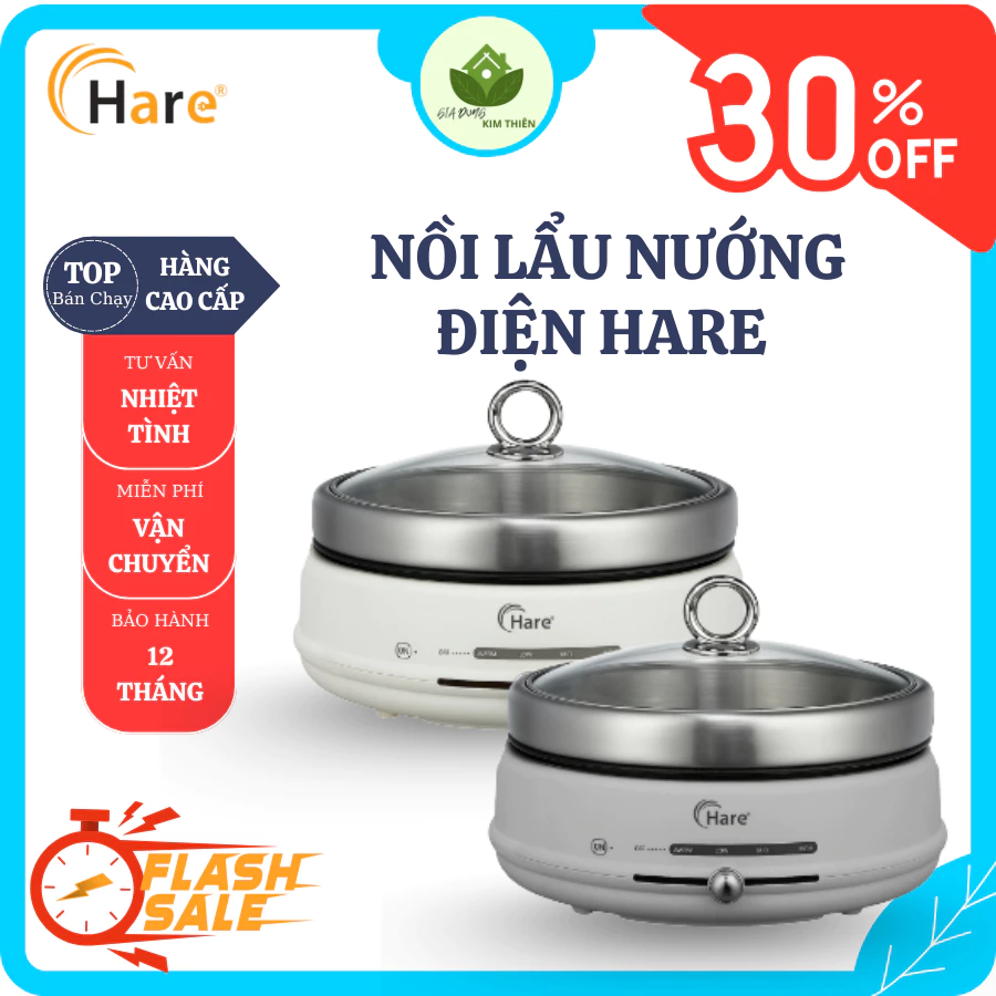 Nồi Lâu Nướng Điện HR-MT5038 Dung Tích 4L, Nướng Lẩu Tiện Lợi Lòng Nồi Inox Dễ Dàng Vệ Sinh - Gia Dụng Kim Thiên