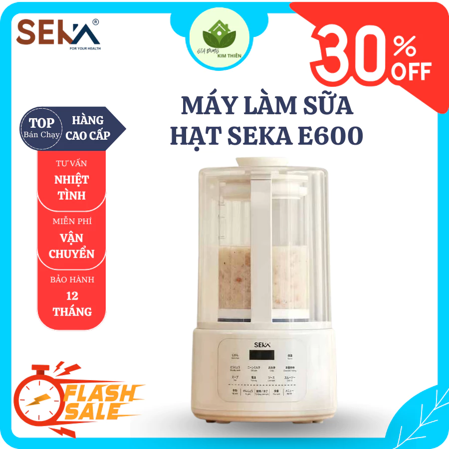 Máy Làm Sữa Hạt Seka E600 Công Suất Lớn Xay Nấu Hạt Hiệu Quả, Dung Tích 1.5L Thiết Kế Sang Trọng - Gia Dụng Kim Thiên