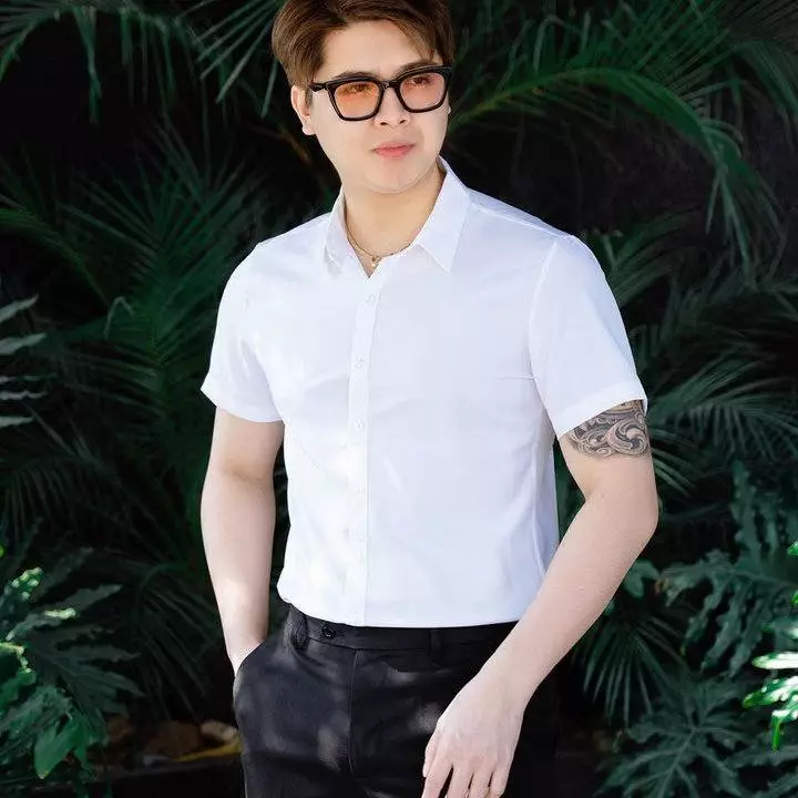 Áo sơ mi nam tay ngắn, TH chất vải lụa chéo đẹp hạn chế nhăn, màu sắc thanh lịch mềm mịn