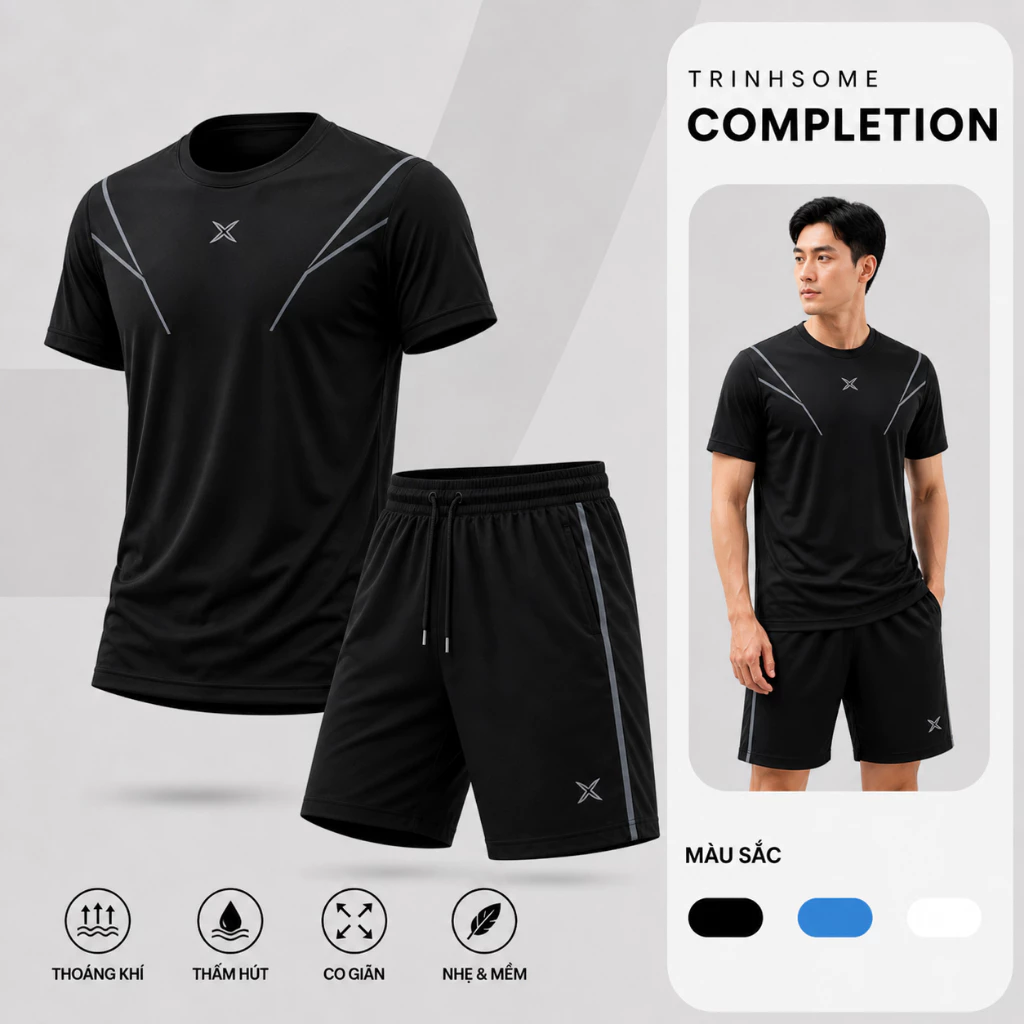 Bộ đồ cọc thể thao nam nữ trẻ trung năng động mạnh mẽ chất thun lạnh