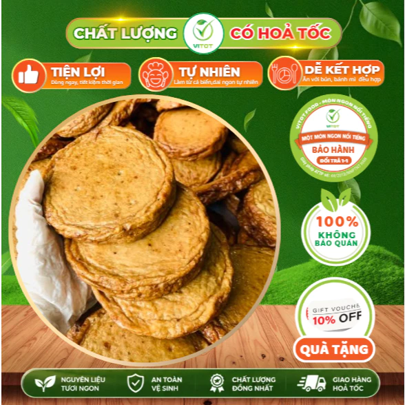 Chả Cá Nha Trang Chiên VITOT Miếng To Dày Thơm Ngon, Không Hàng The
