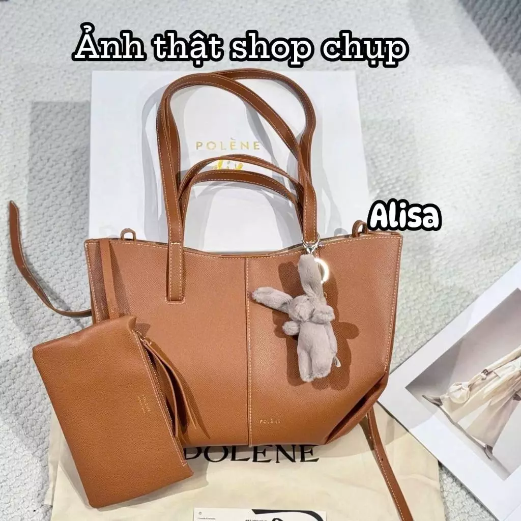Túi xách Polene Full Box + Charm + Túi Vải + Ví Mini - Alisa