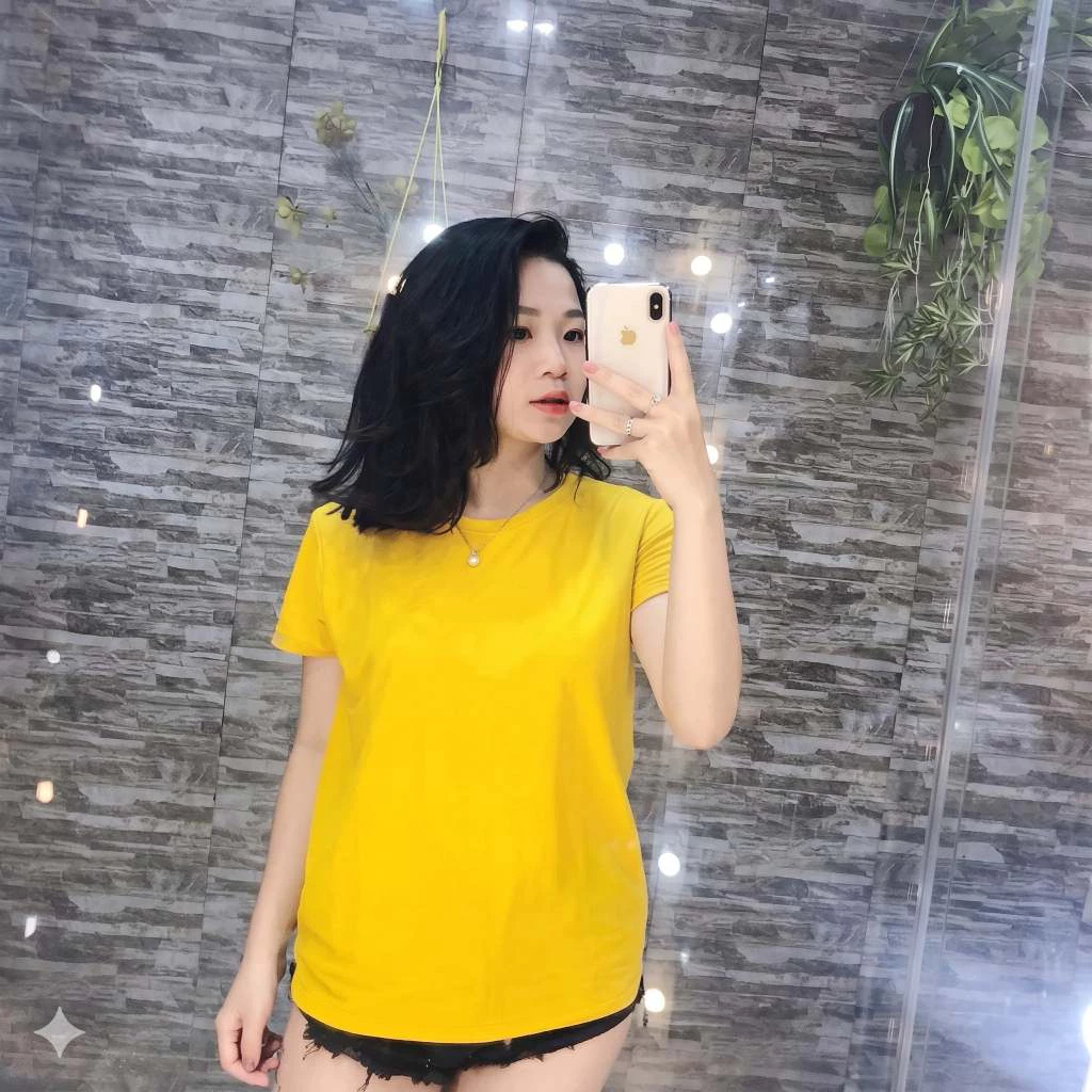 Áo Thun Nữ Cổ Tròn Đũi Xước Form Rộng Mặc Mát