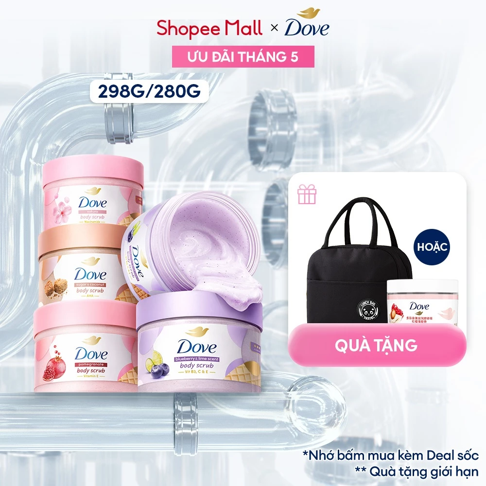 [CHÍNH HÃNG ĐỘC QUYỀN] Smoothie Tẩy Tế Bào Chết Body Dove Chăm Da Sáng Mịn 298g/280g