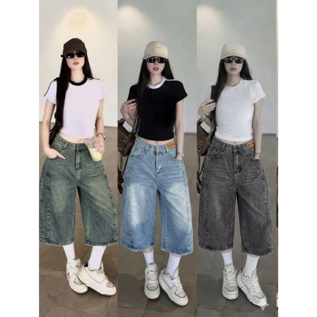 232 - Quần jeans ngố form rộng nũ, quàn bò ngố phong cách cá tính, jean lưng cao dáng ngố