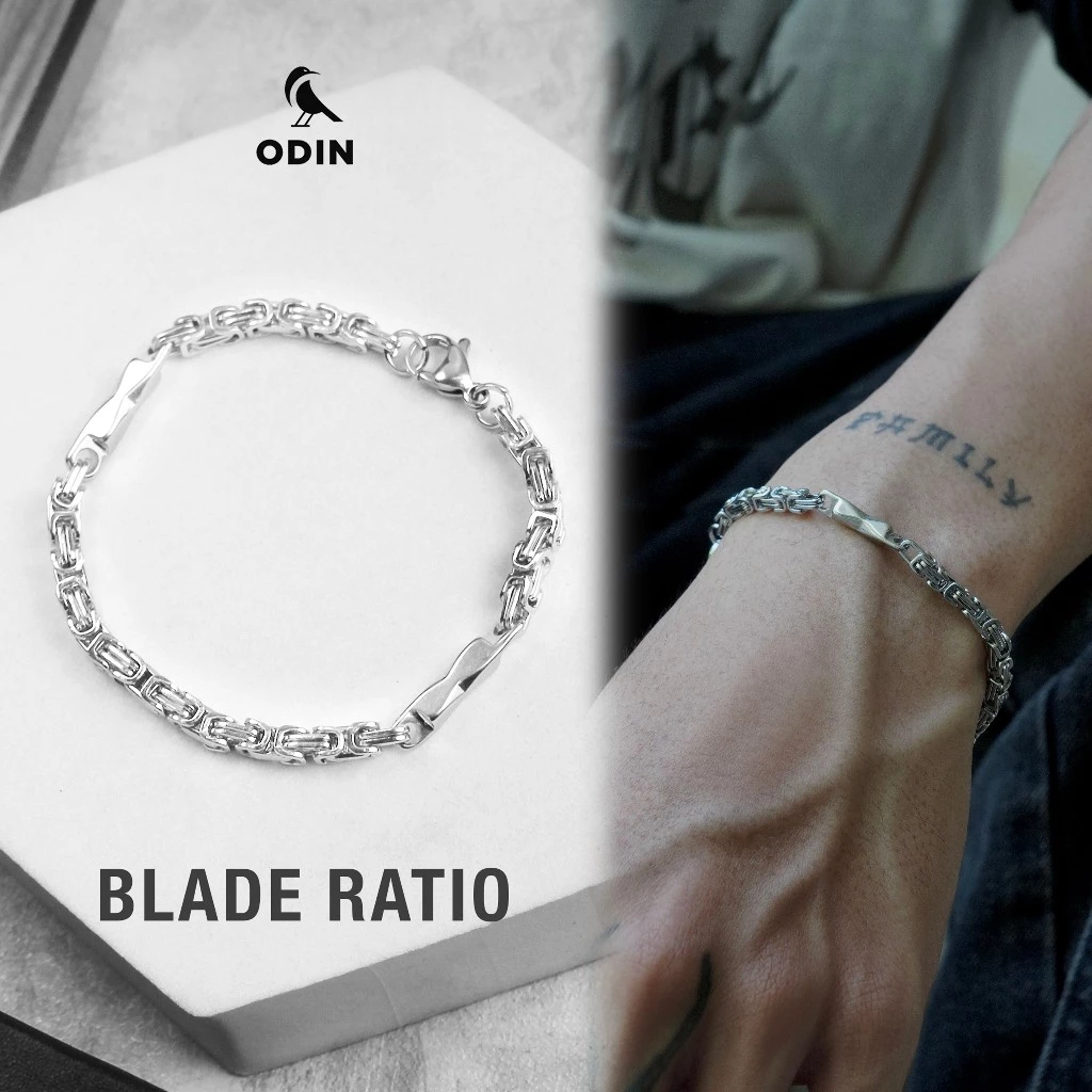 Vòng tay ODIN Chain Blade Ratio - thép Titanium 316 KHÔNG GỈ - Bảo hành trọn đời