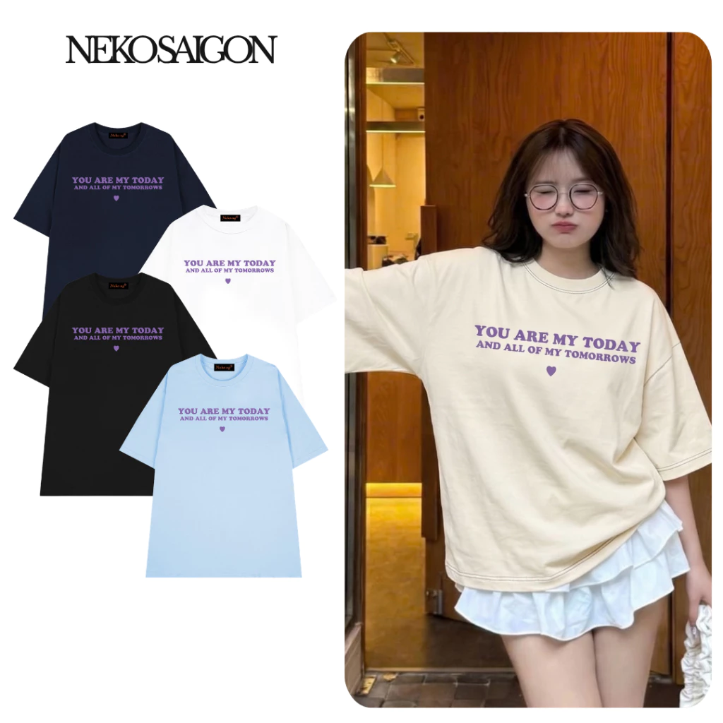 Áo thun tay lỡ form rộng unisex Neko.sg ATL326