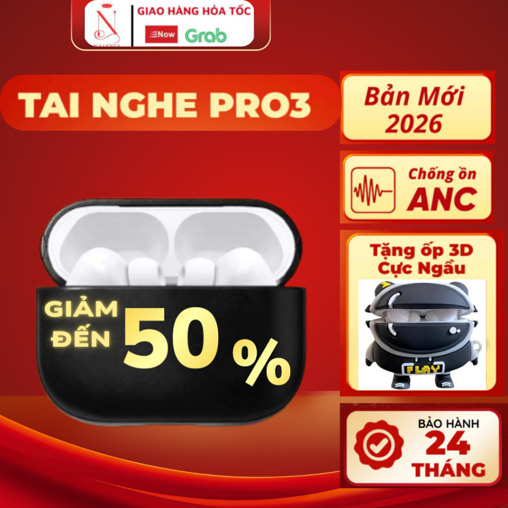 Tai Nghe Không Dây Bluetooth PRO3 Chống Ồn ANC Pin 6h-8h Cao Cấp,Tự Động Kết…