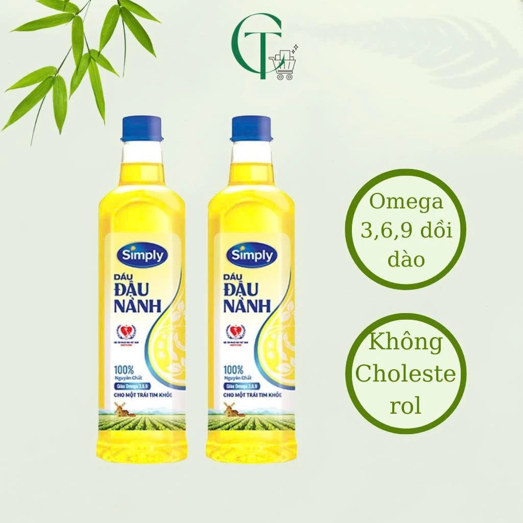 Combo dầu đậu nành Simply 1L giàu Omega tốt cho tim - date mới nhất của Cattuongminimart