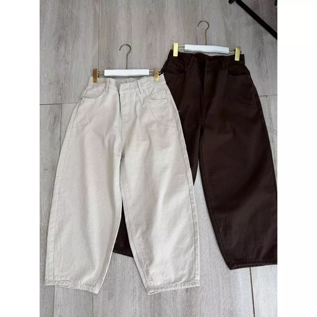 M38 Quần jeans baggy nữ from thụng, from ống thụng rộng dài 88cm KHÔNG CO GIÃN khonhamai