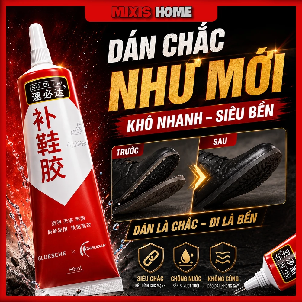 Keo Dán Giày Dép Đa Năng Siêu Bền Chống Bong Tróc Dễ Sử Dụng An Toàn Da Tay Tuýp 60g - GD313