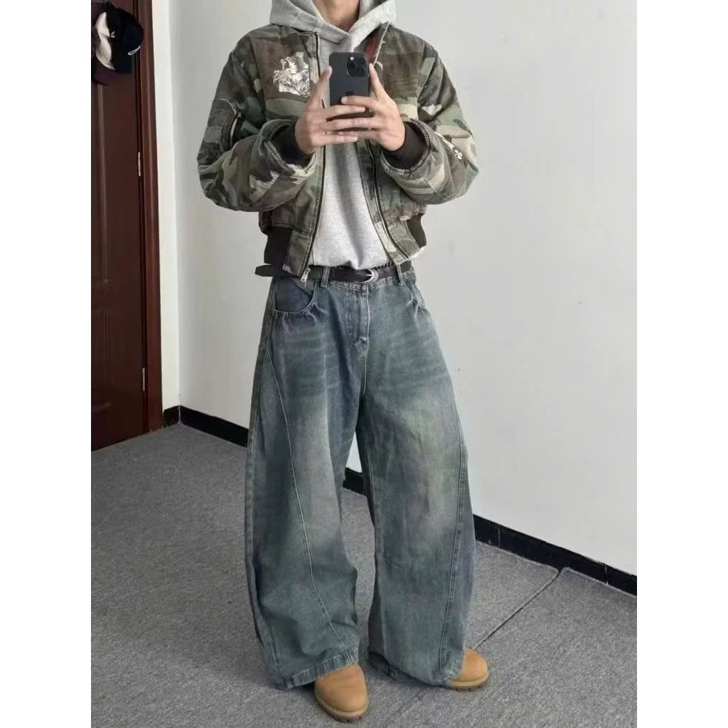 Quần Jean Ống Bí Nam Nữ Form Rộng Màu Đen Wash Streetwear Chất Jean Cotton Thoải Mái Bản eo thấp