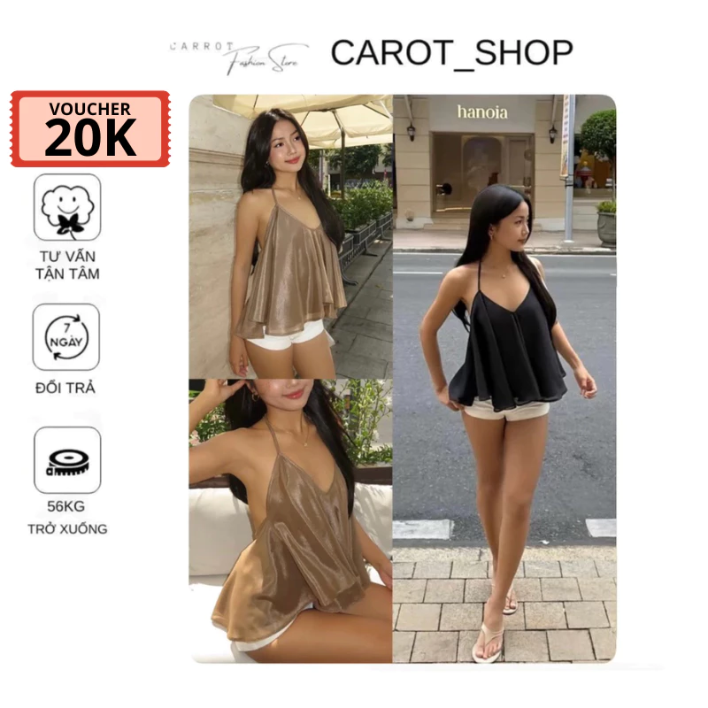 VN102 Áo voan YẾM TƠ BÓNG sexy hở lưng mặc đi biển, chụp ảnh by CarrotShop. - ƯU ĐÃI MỞ BÁN