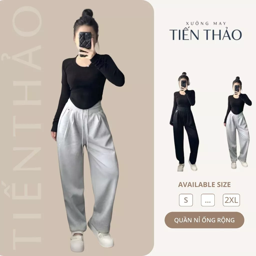 [TRỢ GIÁ] Quần nỉ nữ ống suông basic, chất mềm mịn thoải mái, co giãn tốt, mặc đi học đi làm - Q01