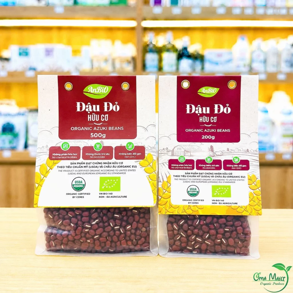 Đậu Đỏ AZUKI Hữu Cơ ANBIO - Hạt Nhỏ Thơm Ngon, Phù Hợp Nấu Chè, Làm Bánh