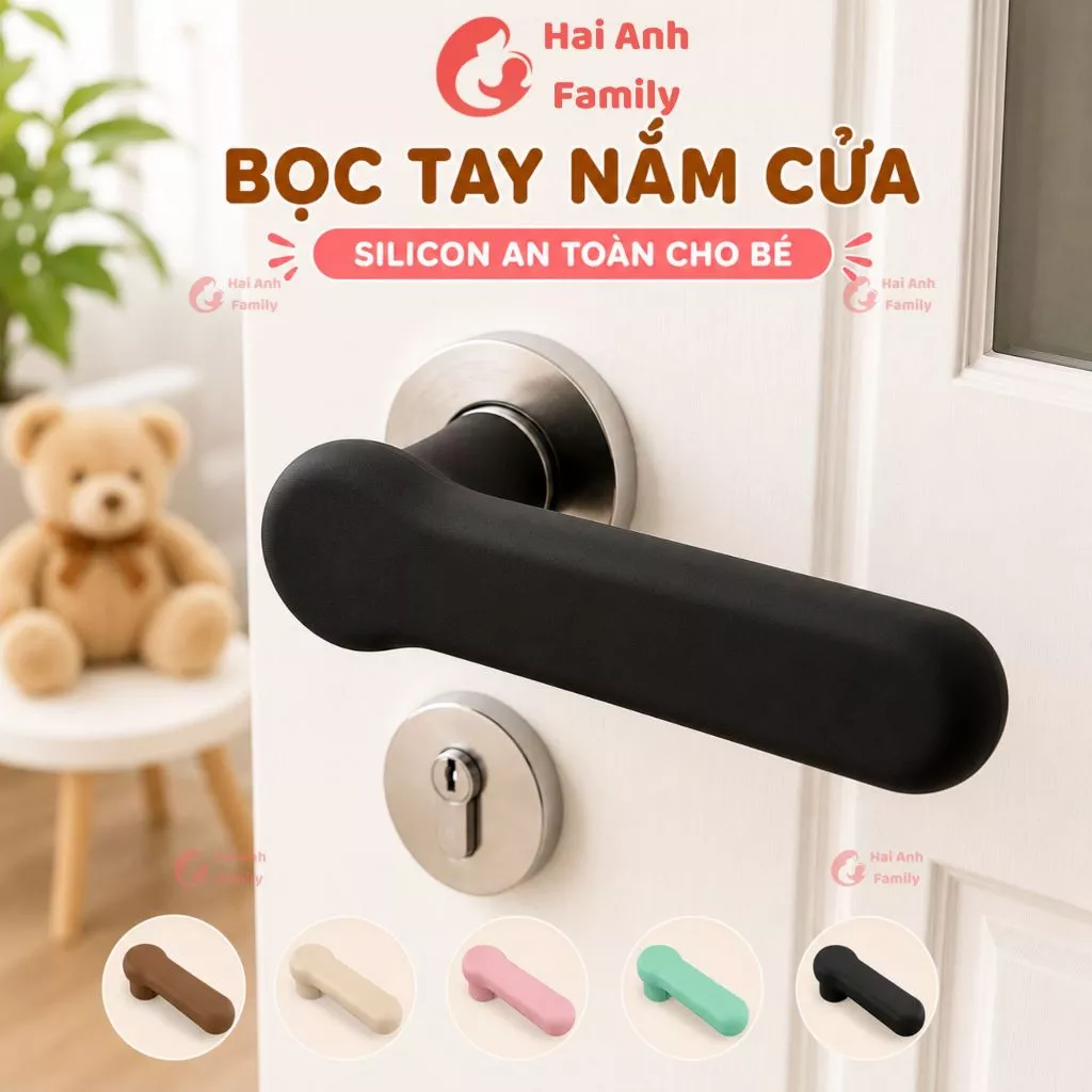 Bọc tay nắm cửa silicon an toàn cho bé (1 cái)