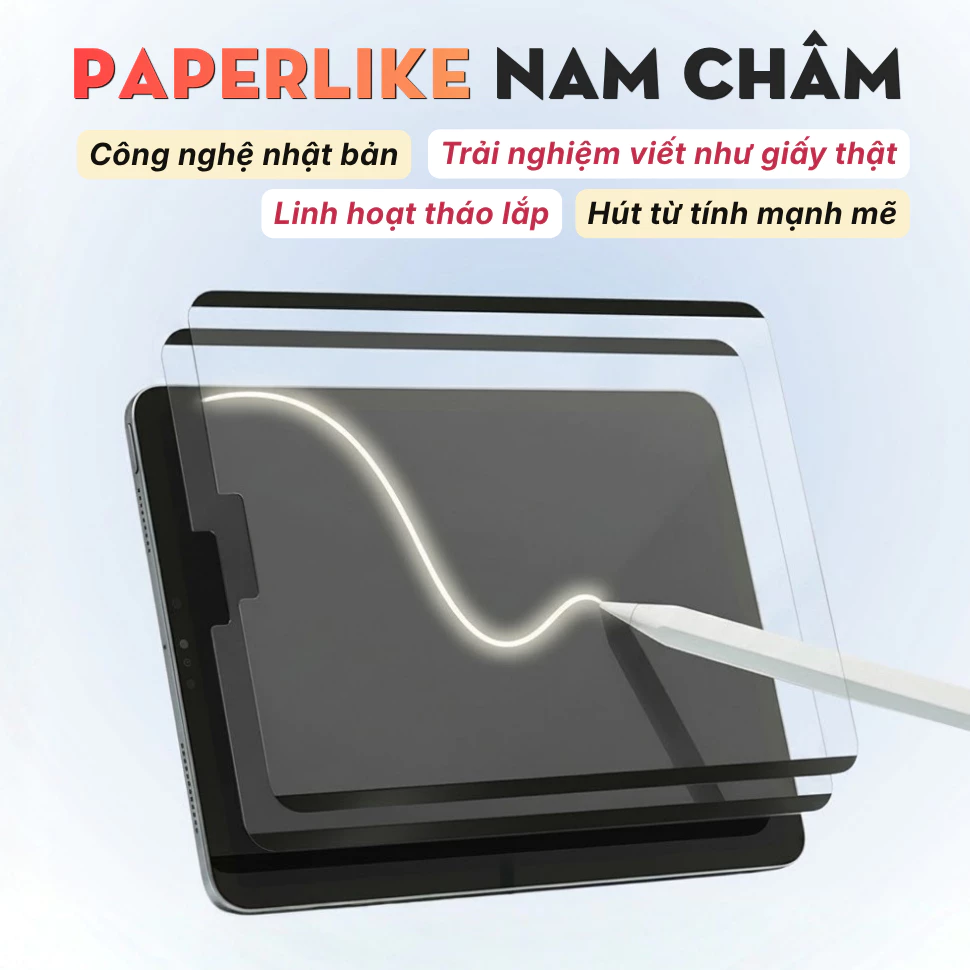 Dán Màn Hình Paperlike iPad Hít Từ Tính Nam Châm Tháo Rời  Đủ Dòng Pro Air Gen Mini